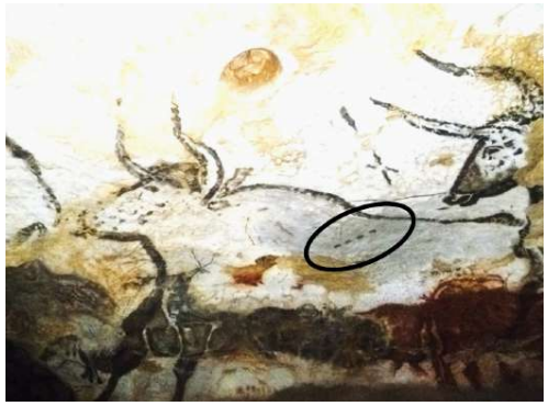 图 1.2 - 带有月球周期参考的猎物洞穴壁画,用于预测其再次出现在狩猎场的时间