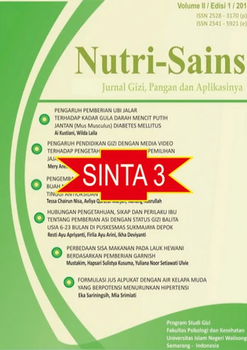 Nutri-Sains: Jurnal Gizi, Pangan dan Aplikasinya