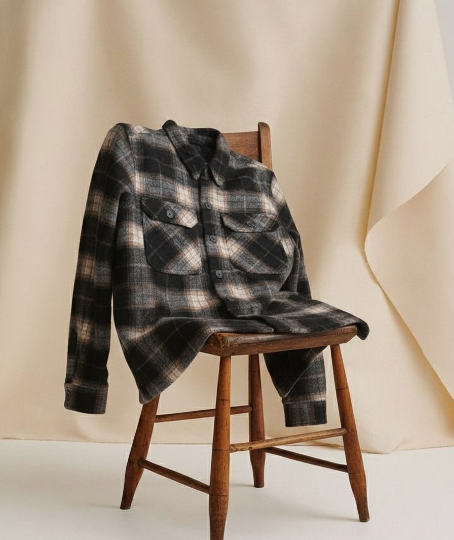 The Heritage Heavyweight Flannel Overshirt – Midnight & Oat Plaid