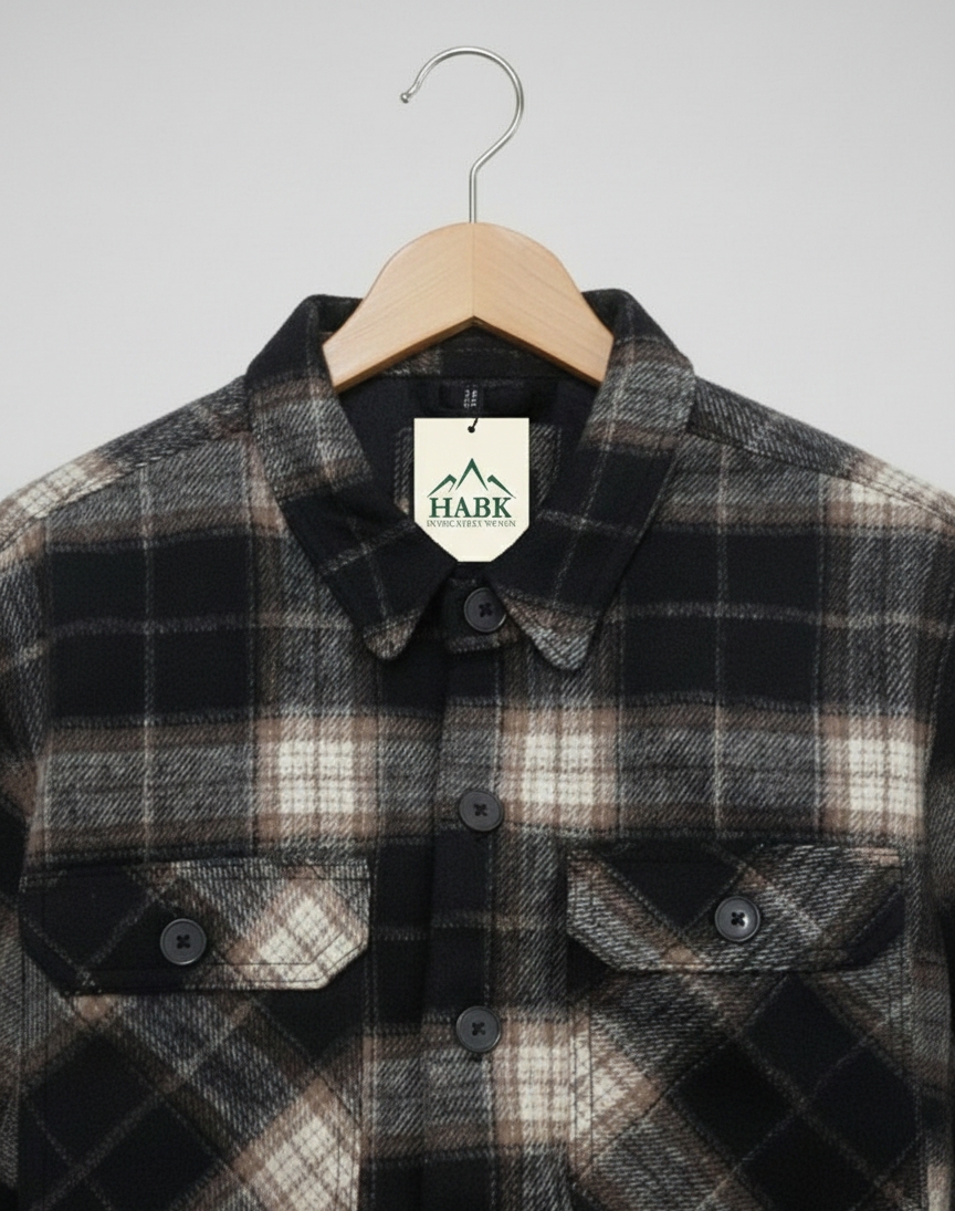 The Heritage Heavyweight Flannel Overshirt – Midnight & Oat Plaid