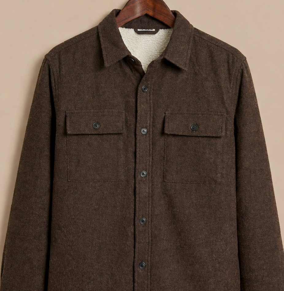 HABK Sherpa-Lined Field Shacket – Earth Brown