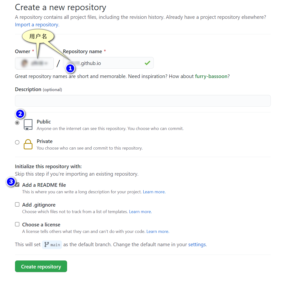 GitHub create repository