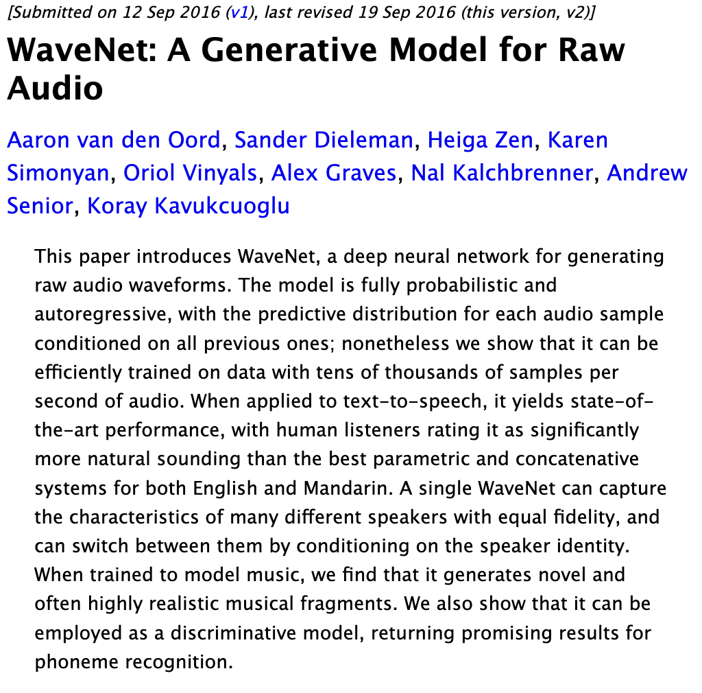 WaveNet论文截图