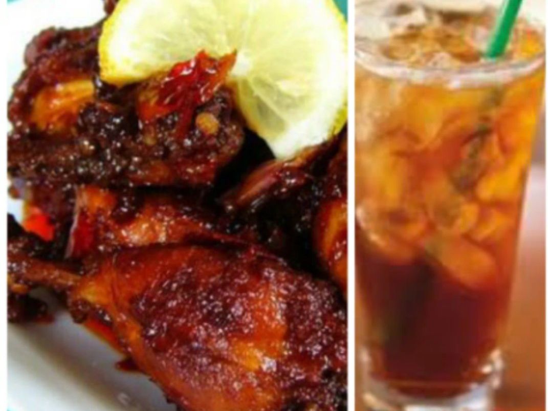 Nasi oseng ayam bakar + es teh