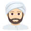 Man wearing turban: light skin tone :man_wearing_turban_tone1: 👳🏻♂️