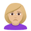 Woman frowning: medium-light skin tone :woman_frowning_tone2: 🙍🏼♀️
