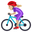 Woman biking: medium-light skin tone :woman_biking_tone2: 🚴🏼♀️