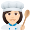 Woman cook: light skin tone :woman_cook_tone1: 👩🏻🍳