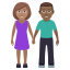 Woman and man holding hands: medium skin tone, medium dark skin tone :woman_and_man_holding_hands_tone3_tone4: 👩🏽🤝👨🏾