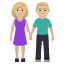 Woman and man holding hands: medium-light skin tone :woman_and_man_holding_hands_tone2: ๐ซ๐ผ