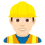 Man construction worker: light skin tone :man_construction_worker_tone1: 👷🏻♂️