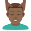 Man getting massage: medium-dark skin tone :man_getting_face_massage_tone4: 💆🏾♂️
