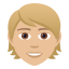 Sarı saçlı kişi: orta açık ten rengi :blond_haired_person_tone2: 👱🏼