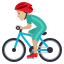 Man biking: medium-light skin tone :man_biking_tone2: 🚴🏼♂️