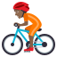 Person biking: medium-dark skin tone :person_biking_tone4: 🚴🏾
