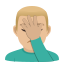 Man facepalming: medium-light skin tone :man_facepalming_tone2: 🤦🏼‍♂️