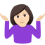 Woman shrugging: light skin tone :woman_shrugging_tone1: 🤷🏻♀️