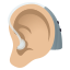 Ear with hearing aid: medium-light skin tone :ear_with_hearing_aid_tone2: 🦻🏼