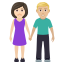 Woman and man holding hands: light skin tone, medium light skin tone :woman_and_man_holding_hands_tone1_tone2: 👩🏻🤝👨🏼