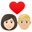 Couple with heart: woman, man, light skin tone, medium-light skin tone :couple_with_heart_woman_man_tone1_tone2: 👩🏻❤️👨🏼