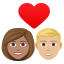 Couple with heart: woman, man, medium skin tone, medium-light skin tone :couple_with_heart_woman_man_tone3_tone2: 👩🏽❤️👨🏼