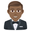 Man in tuxedo: medium-dark skin tone :man_in_tuxedo_tone4: 🤵🏾♂️