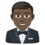 Man in tuxedo: dark skin tone :man_in_tuxedo_tone5: 🤵🏿♂️