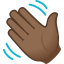Waving hand: medium-dark skin tone :wave_tone4: 👋🏾