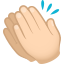 Clapping hands: light skin tone :clap_tone1: 👏🏻