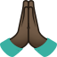 Folded hands: dark skin tone :pray_tone5: 🙏🏿