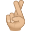 Crossed fingers: medium-light skin tone :fingers_crossed_tone2: 🤞🏼
