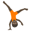 Person cartwheeling: dark skin tone    :person_doing_cartwheel_tone5: 🤸🏿