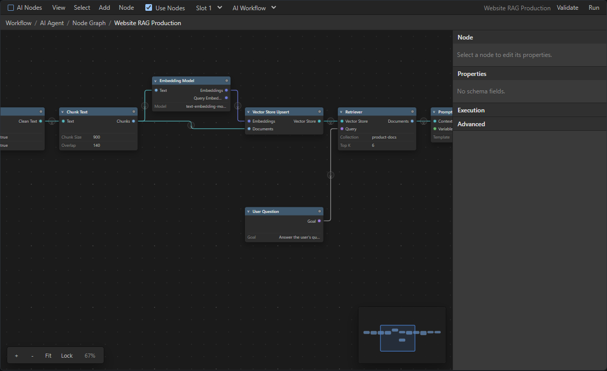 AI Node Editor using the Blender-inspired theme