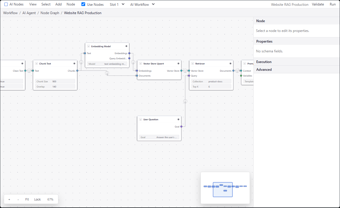 AI Node Editor using the flow light theme