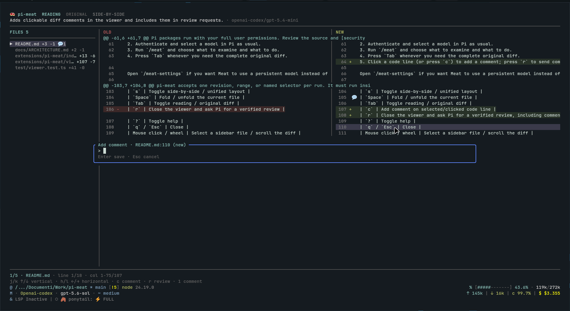 pi-meat comment dialog