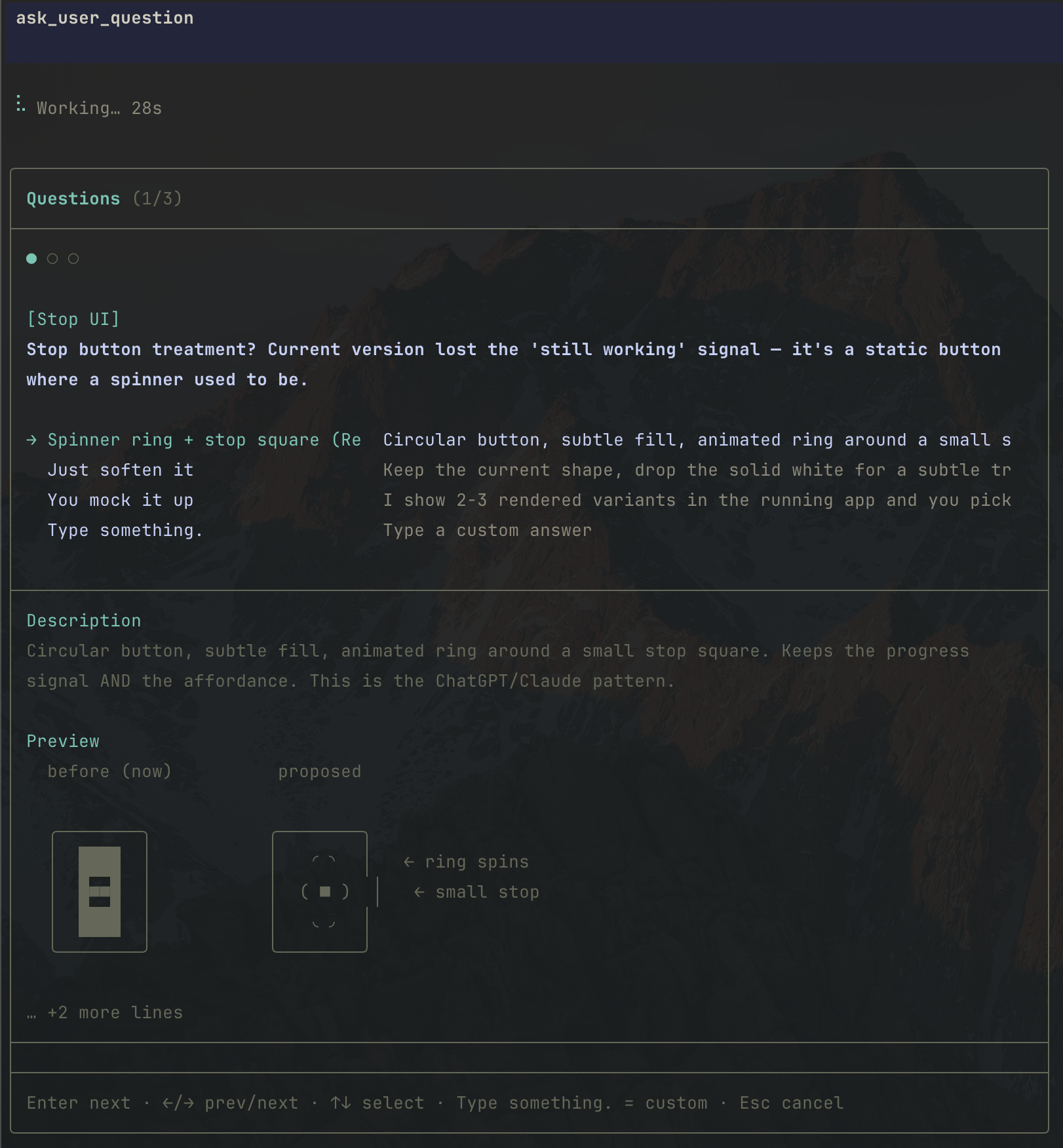 ask_user_question preview comparison