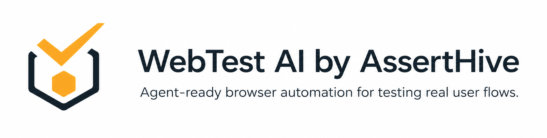 WebTest AI by AssertHive. Agent-friendly browser automation for testing real user flows.