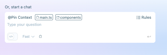 prompt top bar context items