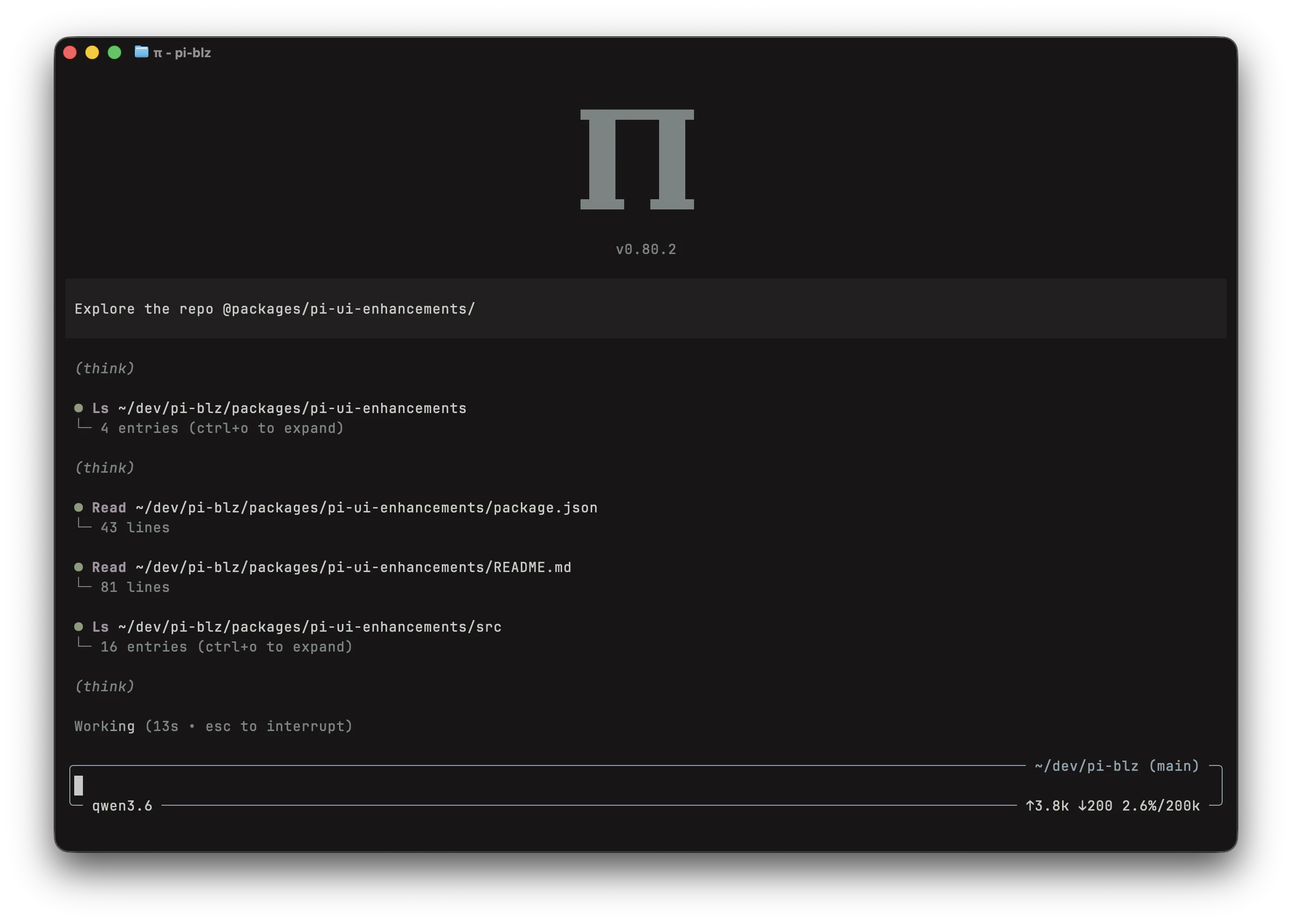 Example: rounded editor border with working indicator
