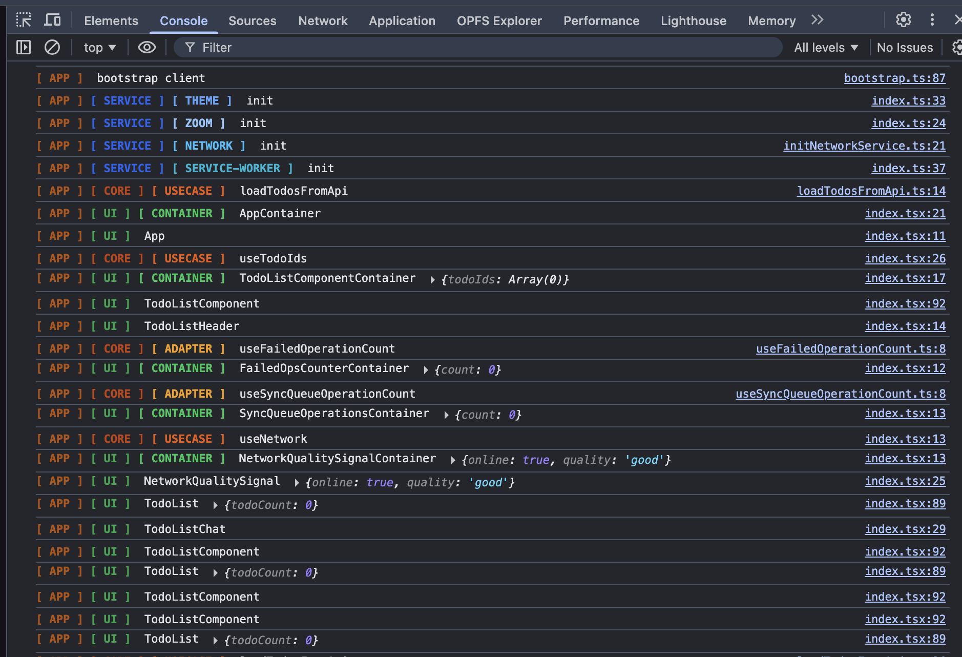Colored log output