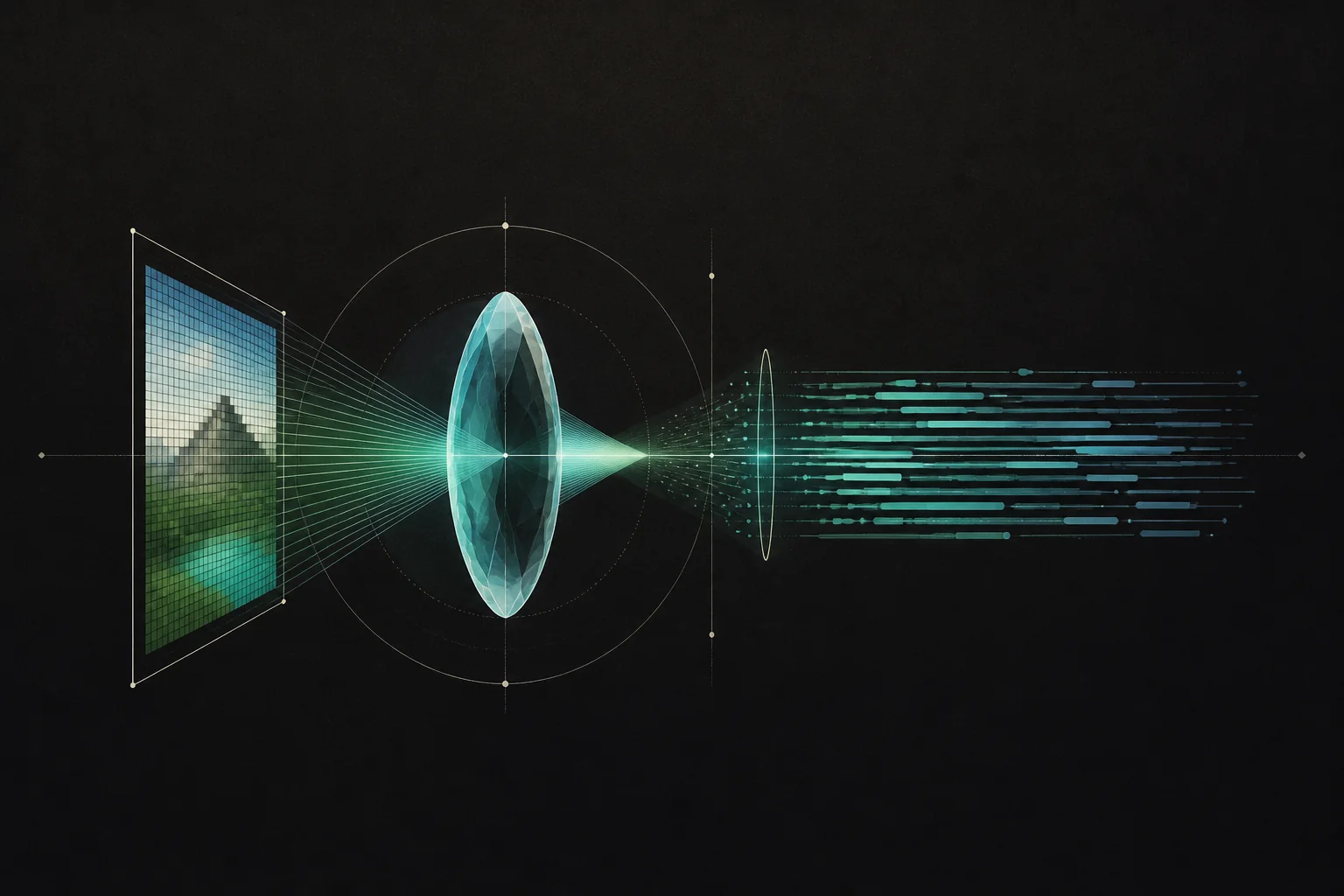 A crystalline lens translating an image into structured marks