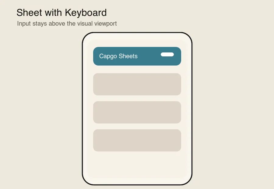 Sheet with Keyboard demo