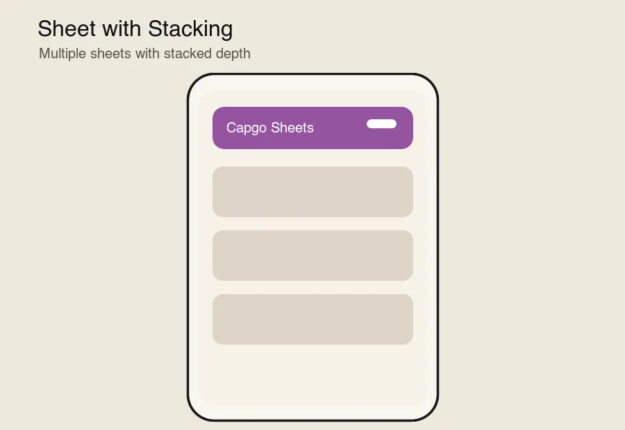 Sheet with Stacking demo