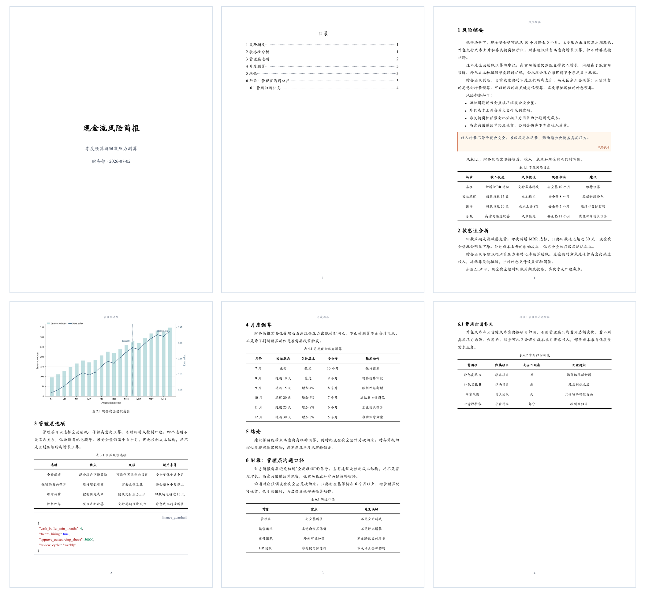 DocxKit cash-flow risk brief