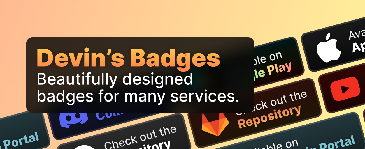 Devin's Badges: Many beautifully designed badges for many services. Shows some of the badges as examples