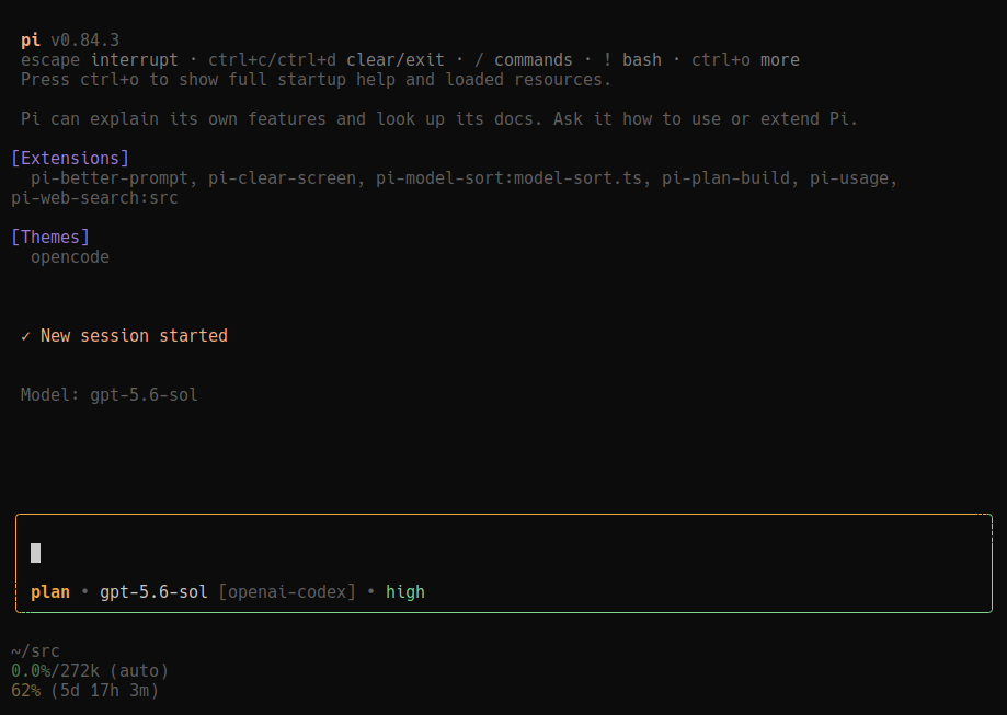 Pi Plan mode composer