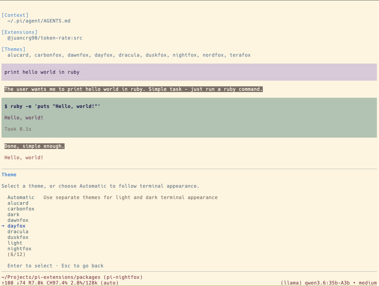 Dayfox theme