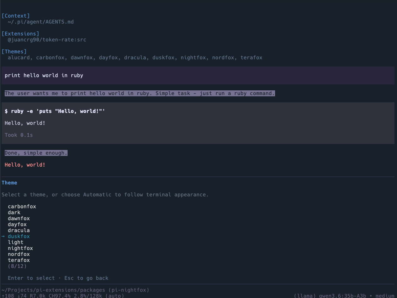 Duskfox theme