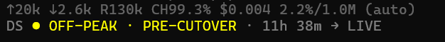 DeepSeek peak status bar